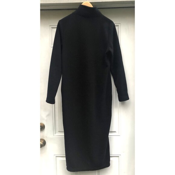 Dudley Stephens black velo fleece Meadow mock neck maxi dress - Picture 5 of 6